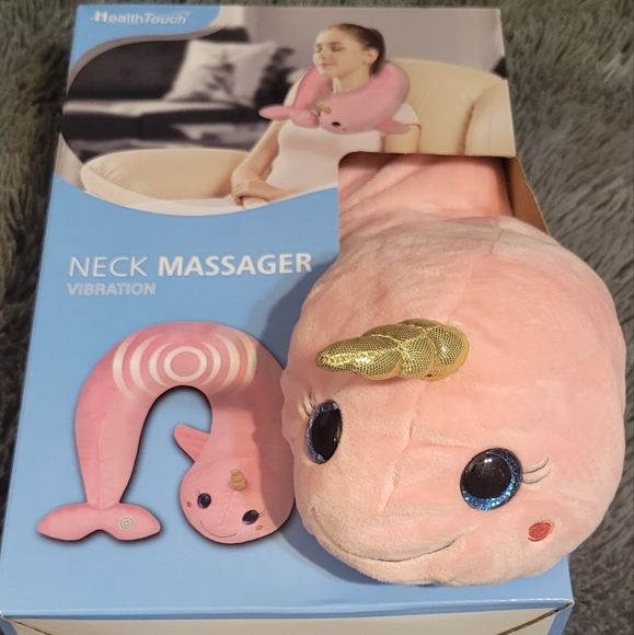 HealthTouch Neck Massaging Wrap Massager with vibration, Pink Unicorn - Picture 8 of 8